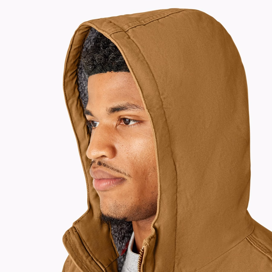 Jachetă Duck Canvas cu fir lung și căptușită cu fleece
