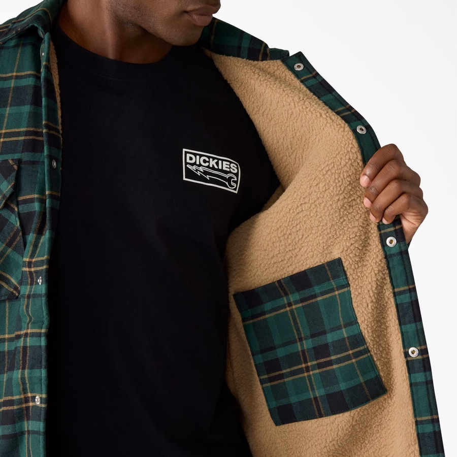 Jachetă tip cămașă din flanel, hidrofugă, căptușită cu fleece