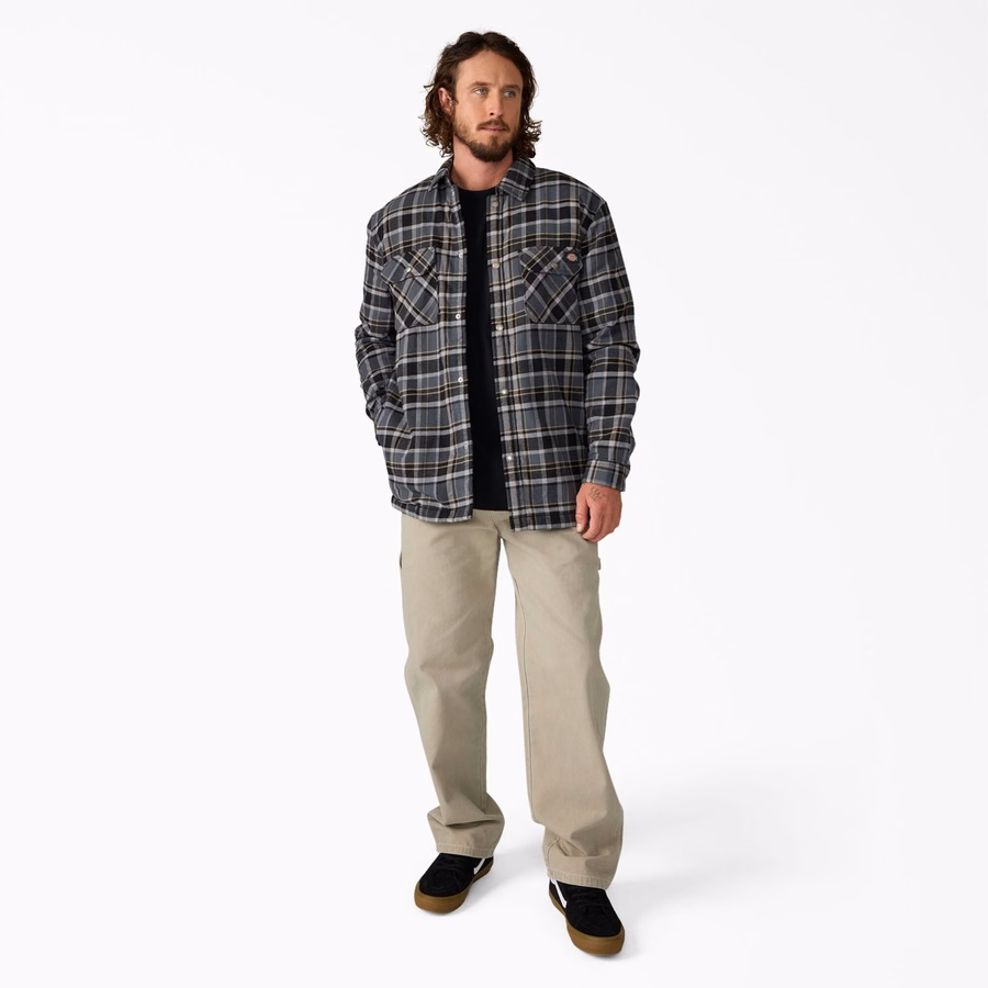 Jachetă tip cămașă din flanel, hidrofugă, căptușită cu fleece