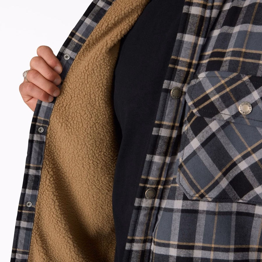 Jachetă tip cămașă din flanel, hidrofugă, căptușită cu fleece