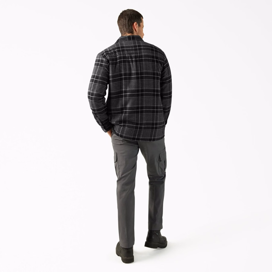 Jachetă tip cămașă din flanel, hidrofugă, căptușită cu fleece