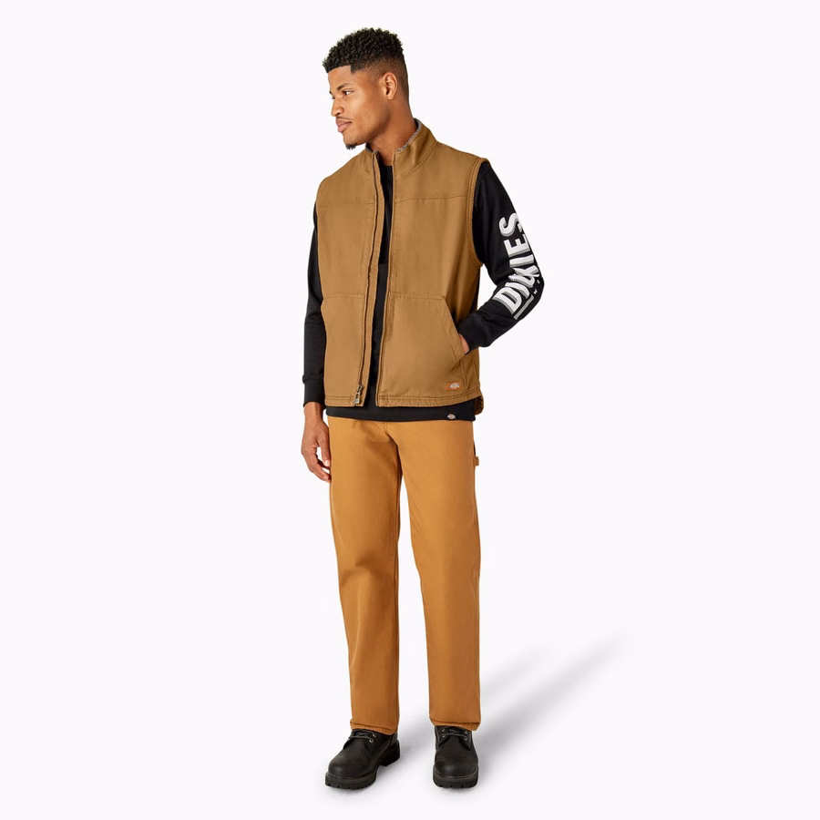 Vestă Duck Canvas cu fir lung și căptușită cu fleece
