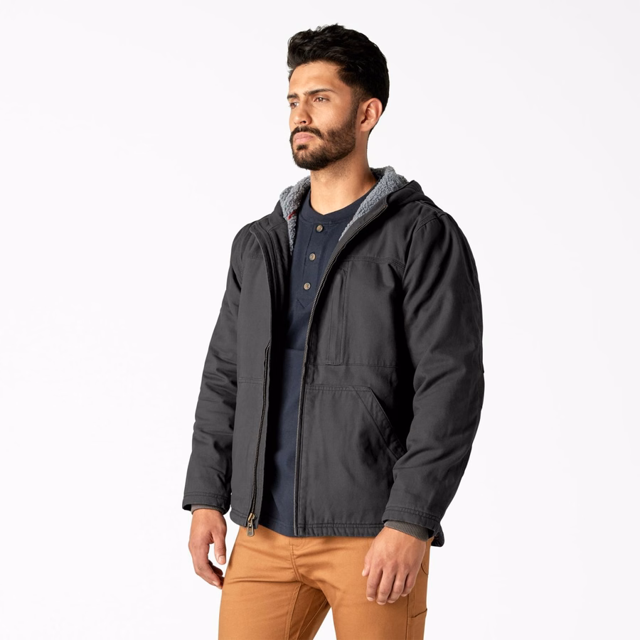 Jachetă Duck Canvas cu fir lung și căptușită cu fleece
