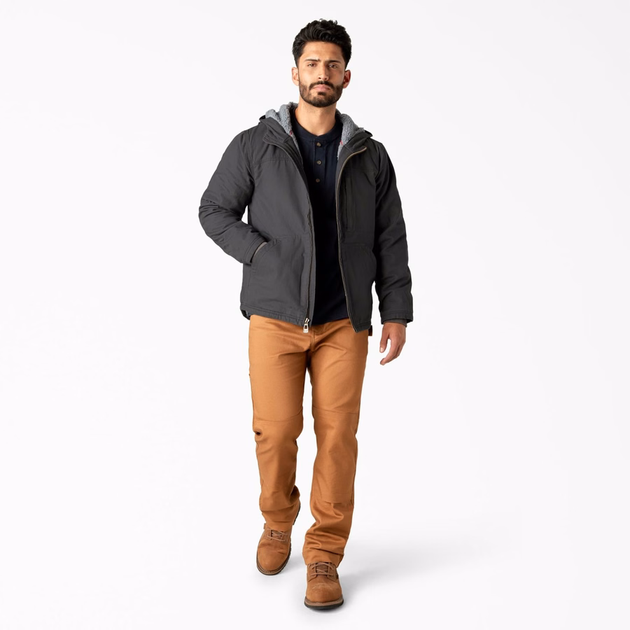 Jachetă Duck Canvas cu fir lung și căptușită cu fleece