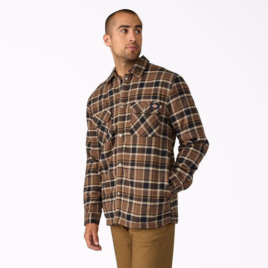 Jachetă tip cămașă din flanel, hidrofugă, căptușită cu fleece