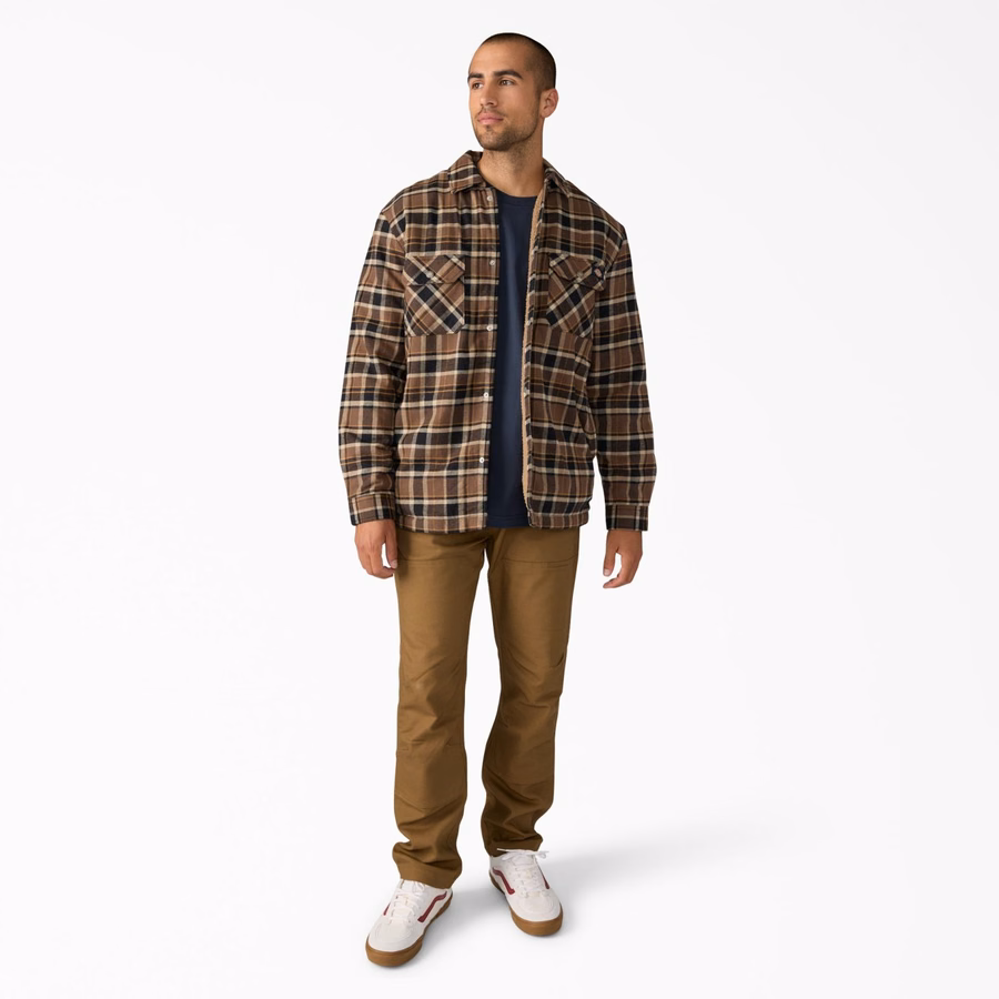 Jachetă tip cămașă din flanel, hidrofugă, căptușită cu fleece