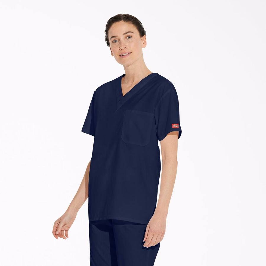 Bluză medicală unisex EDS Signature cu decolteu în V