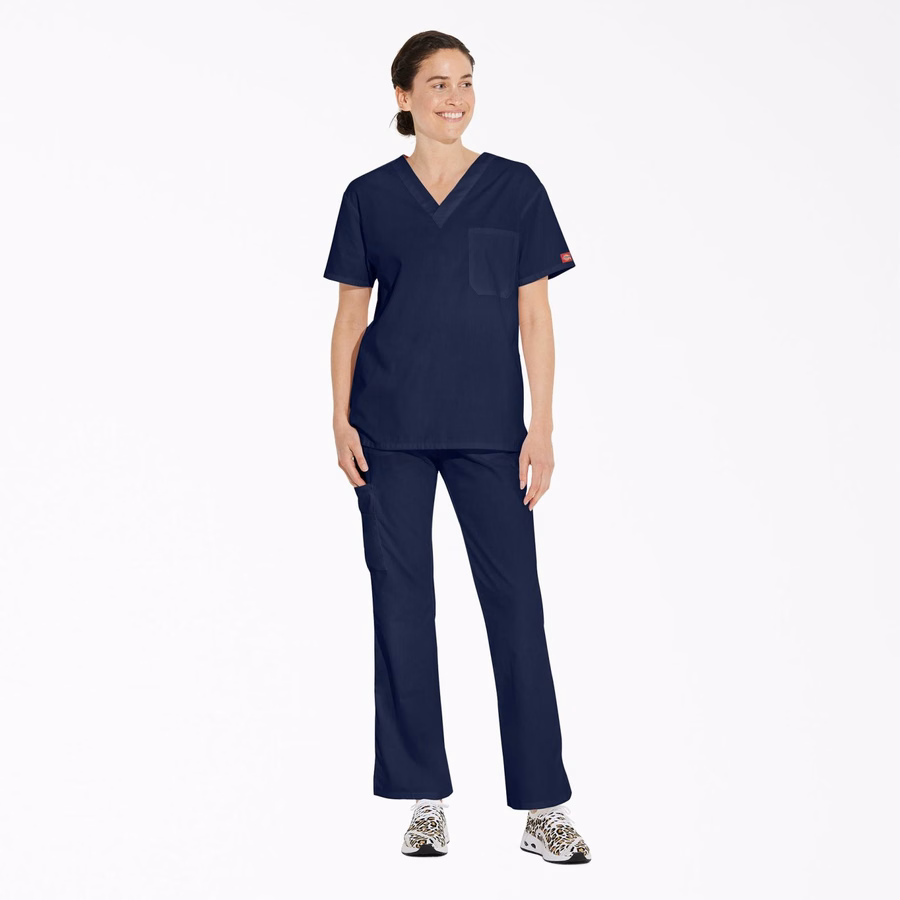 Bluză medicală unisex EDS Signature cu decolteu în V