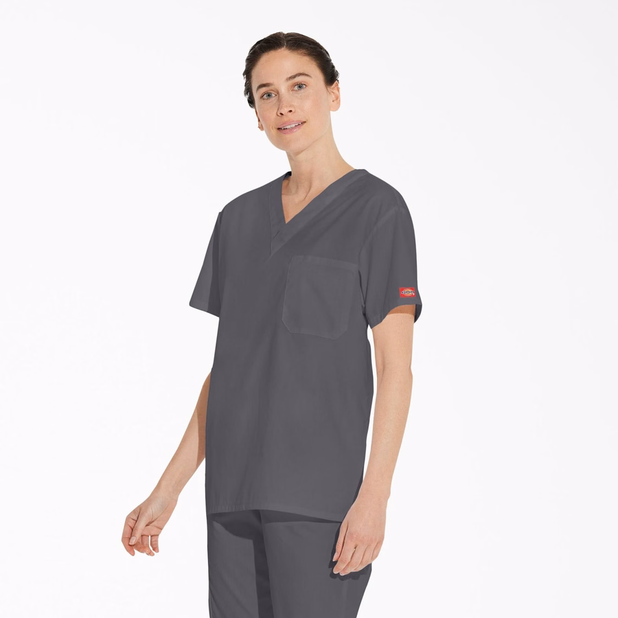Bluză medicală unisex EDS Signature cu decolteu în V