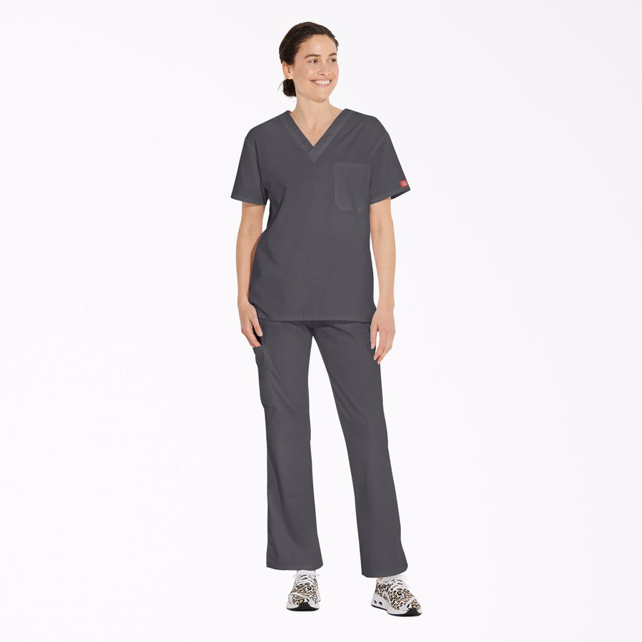 Bluză medicală unisex EDS Signature cu decolteu în V
