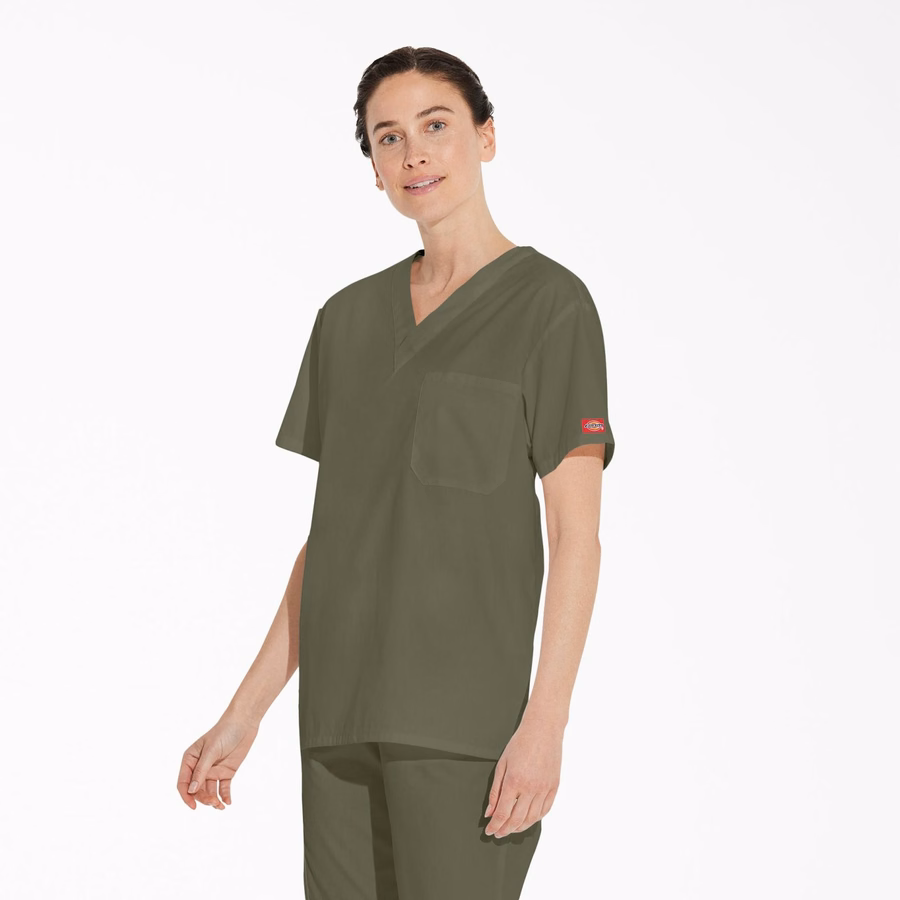 Bluză medicală unisex EDS Signature cu decolteu în V