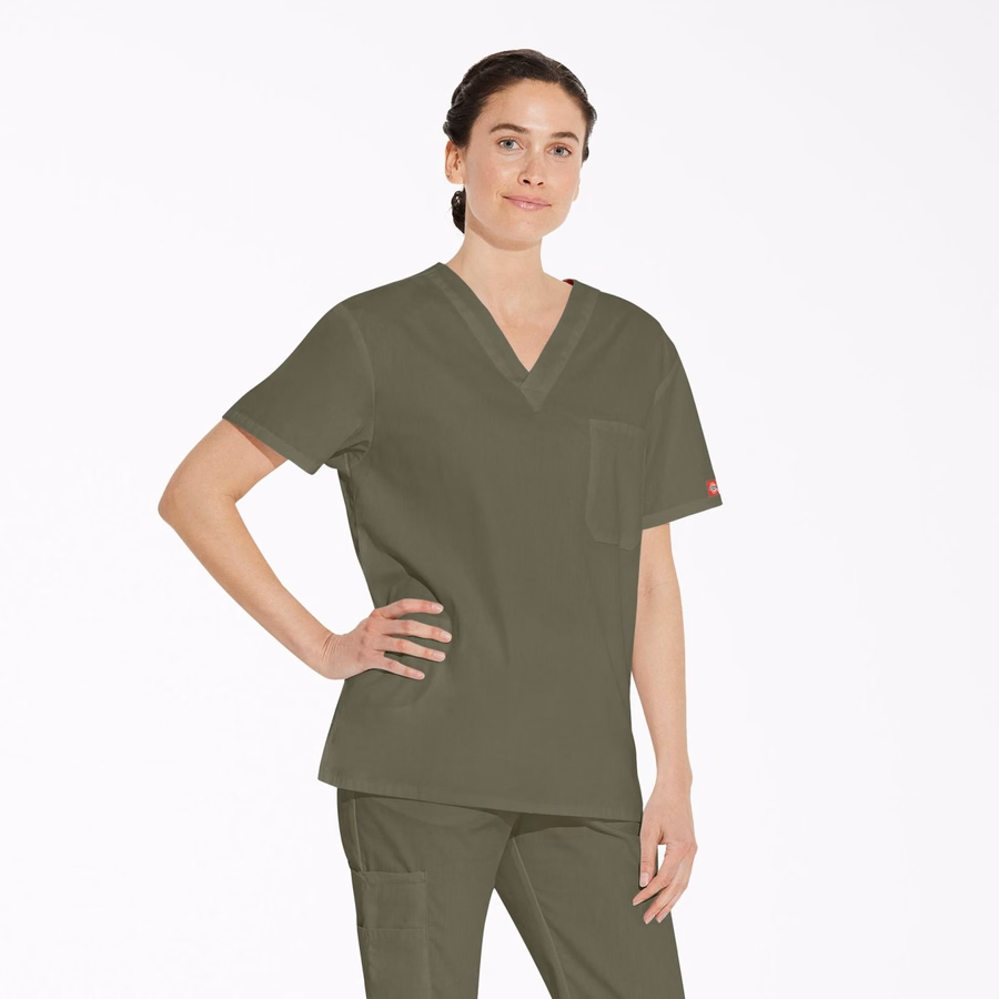 Bluză medicală unisex EDS Signature cu decolteu în V