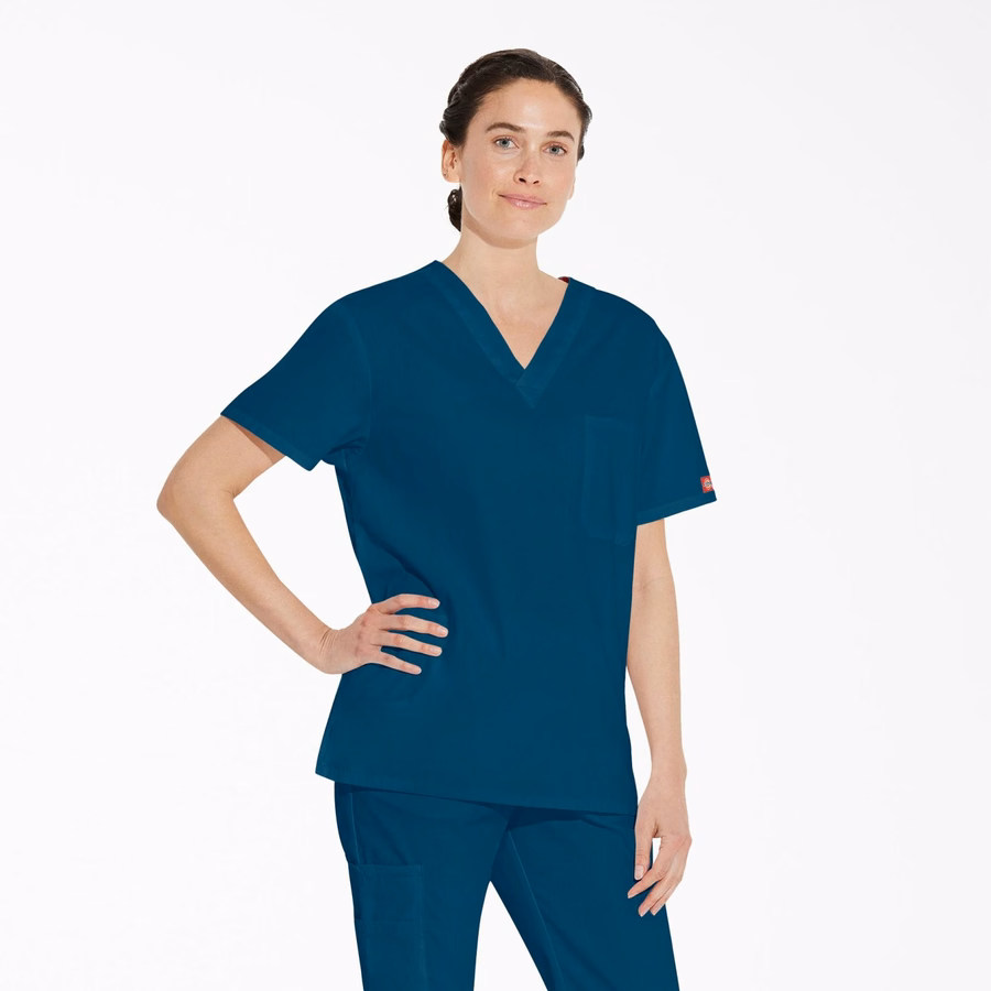 Bluză medicală unisex EDS Signature cu decolteu în V