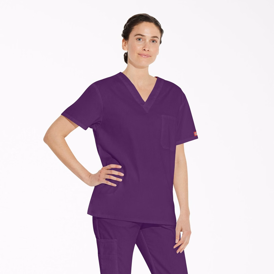 Bluză medicală unisex EDS Signature cu decolteu în V