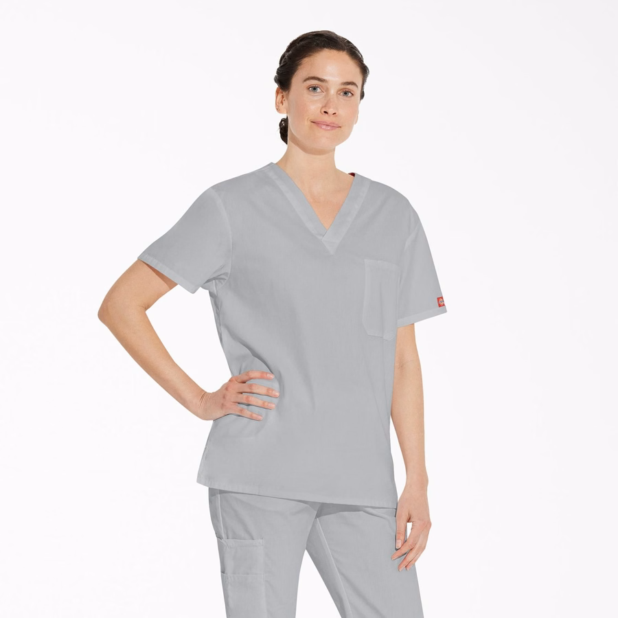 Bluză medicală unisex EDS Signature cu decolteu în V