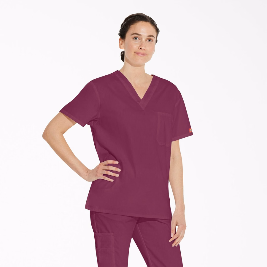 Bluză medicală unisex EDS Signature cu decolteu în V