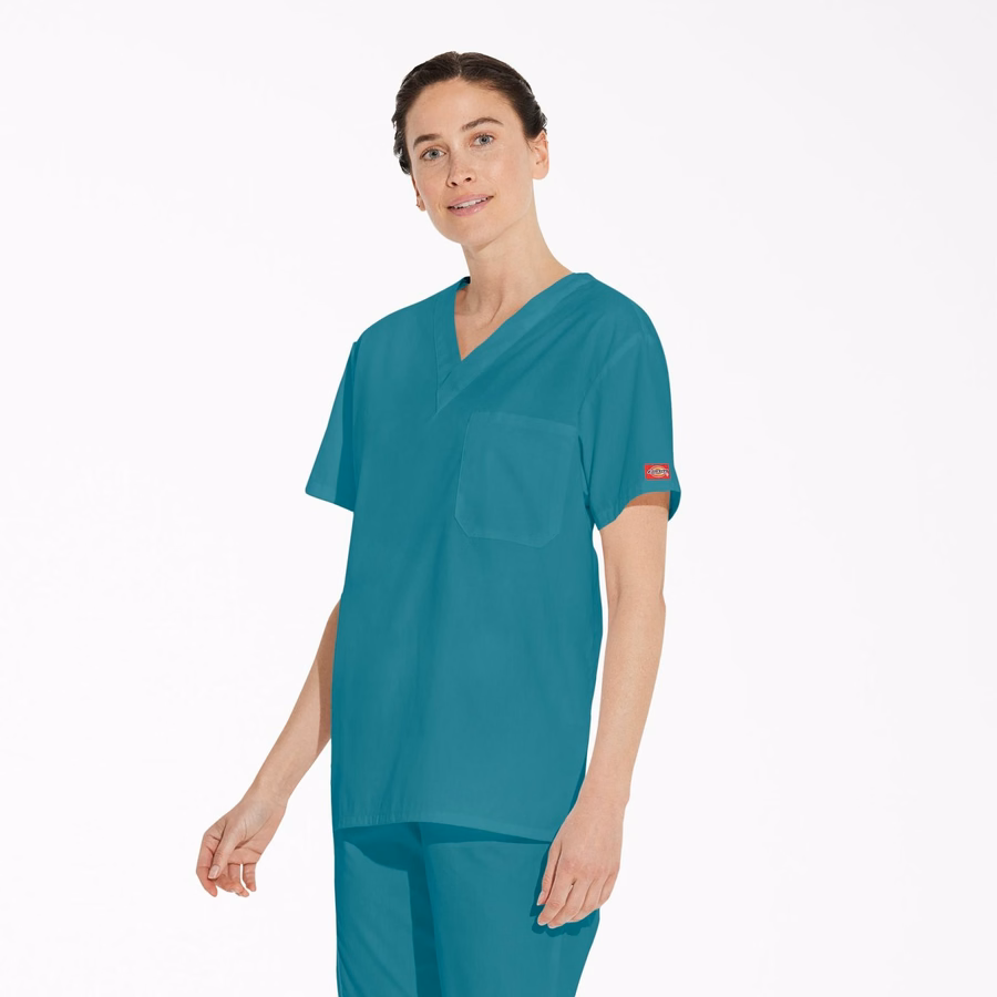 Bluză medicală unisex EDS Signature cu decolteu în V