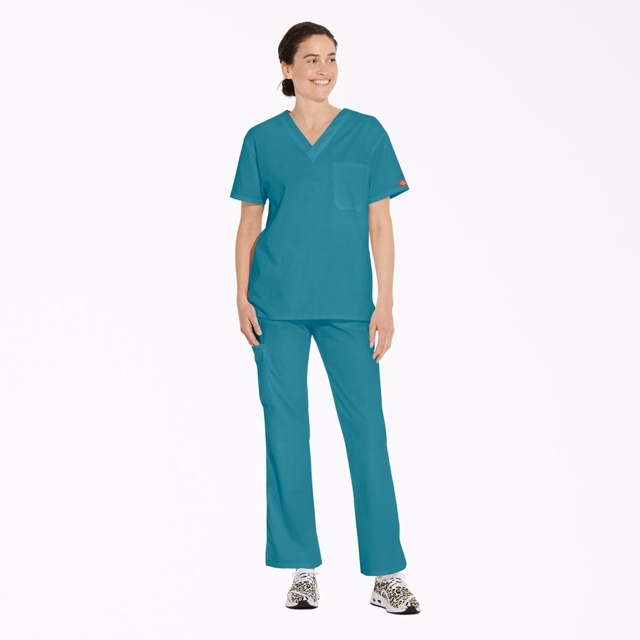 Bluză medicală unisex EDS Signature cu decolteu în V