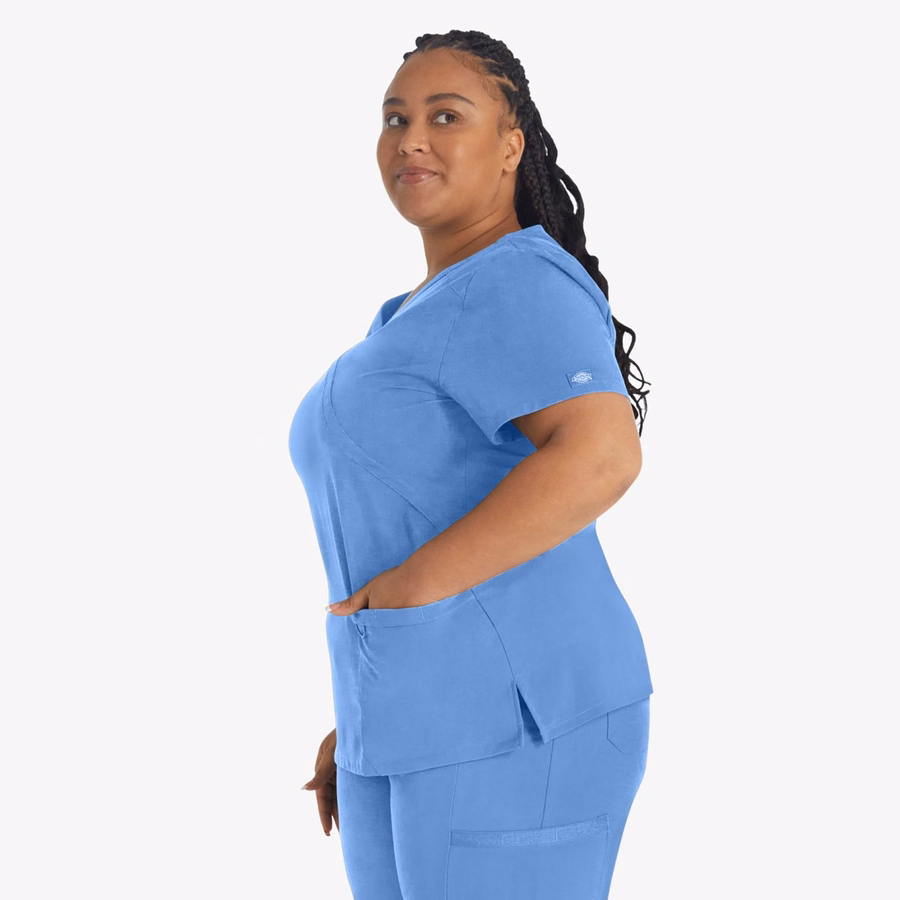 Bluză medicală EDS Essentials Mock Wrap pentru femei