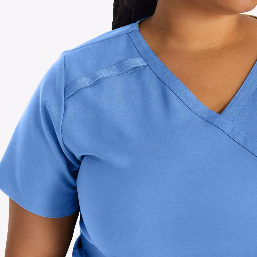 Bluză medicală EDS Essentials Mock Wrap pentru femei