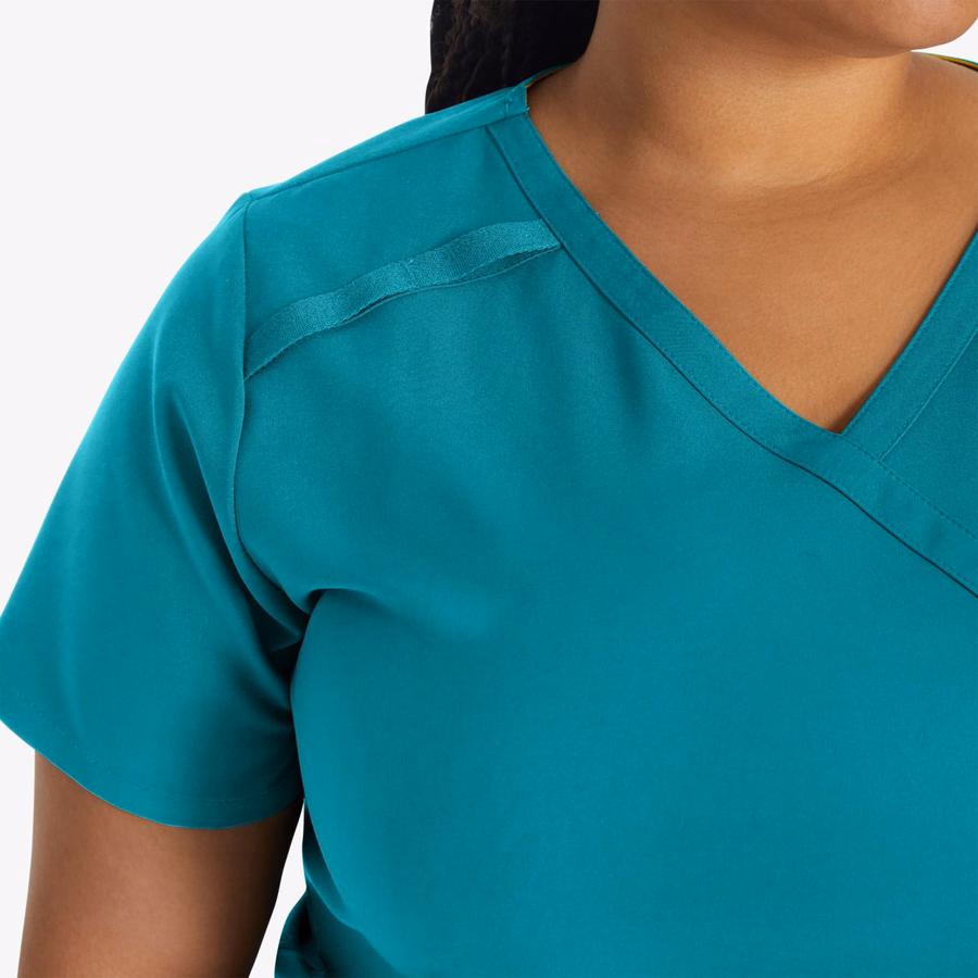 Bluză medicală EDS Essentials Mock Wrap pentru femei