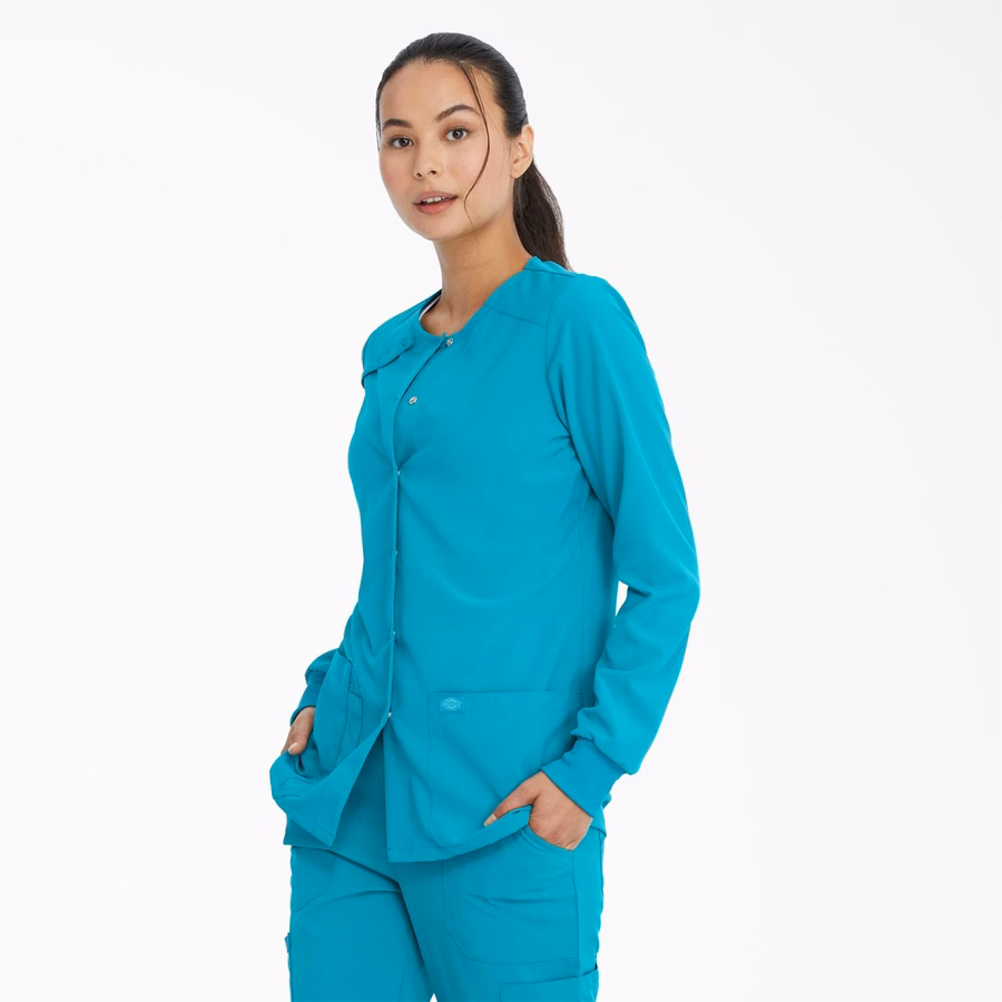 Jachetă medicală EDS Essentials cu capse frontale pentru femei