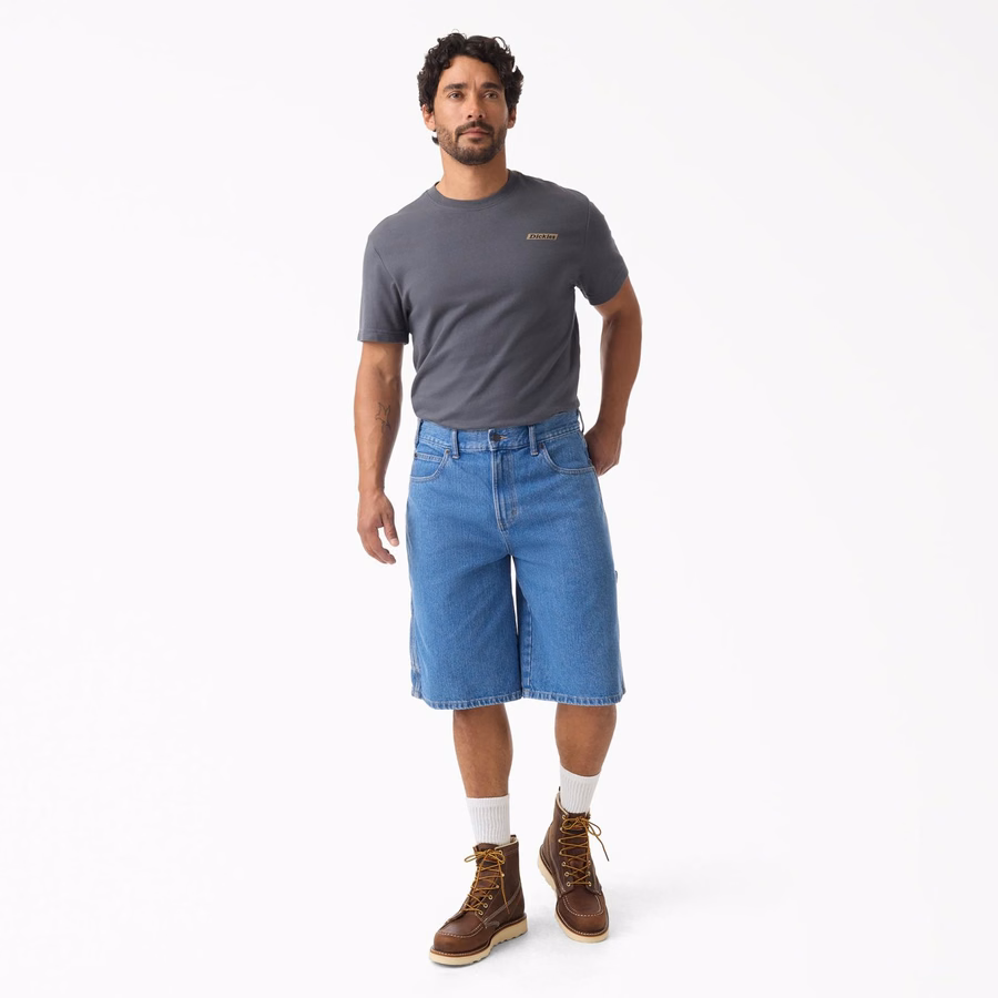 Pantaloni scurți utilitari din denim. 13