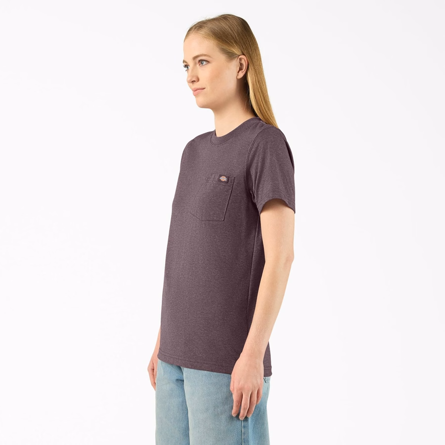 Tricou pentru femei cu mânecă scurtă și buzunar, greutate redusă