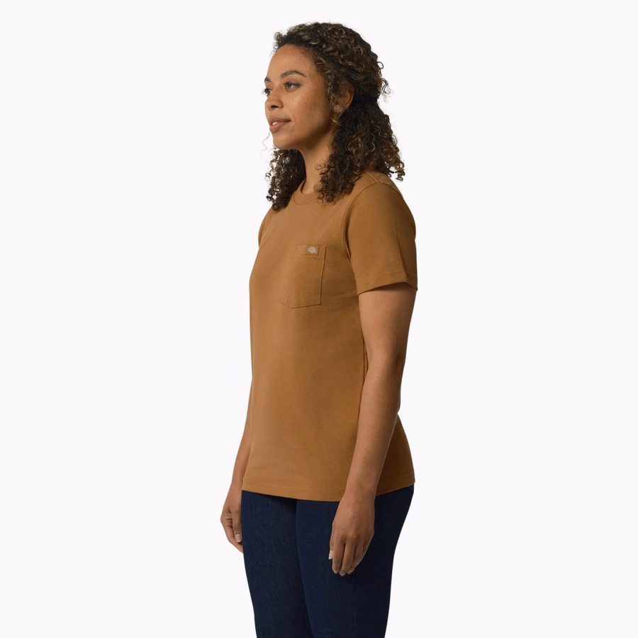 Tricou pentru femei cu mânecă scurtă și buzunar, greutate redusă