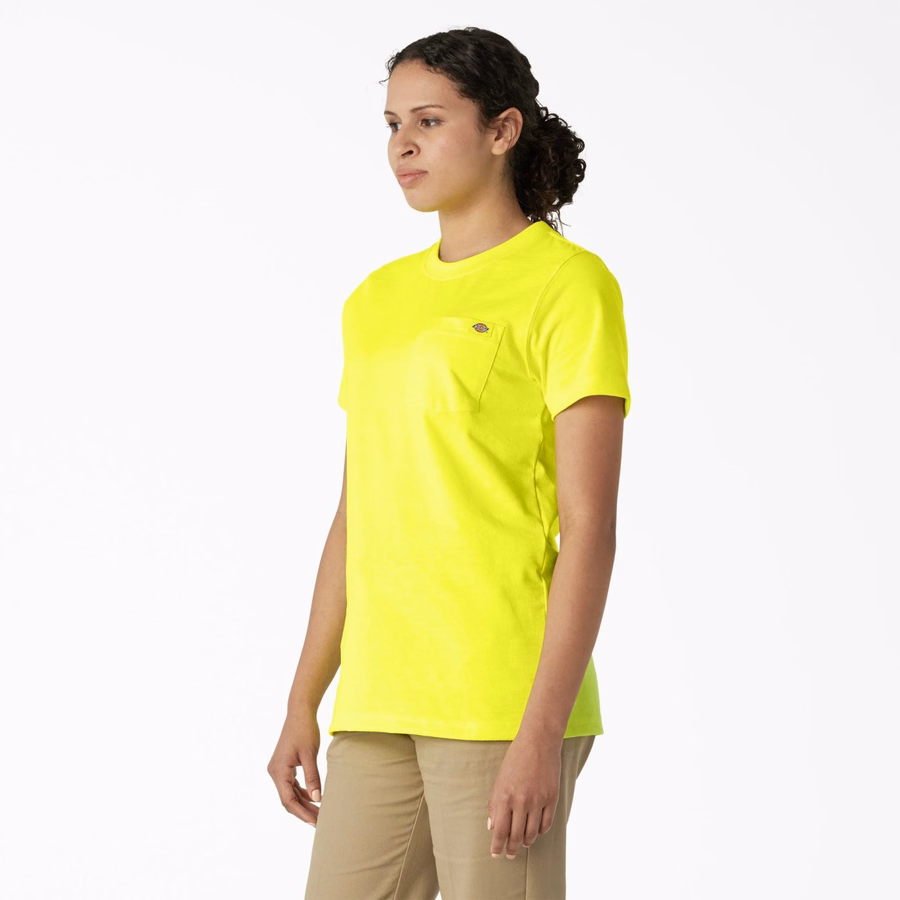 Tricou pentru femei cu mânecă scurtă și buzunar, greutate redusă