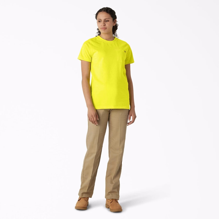 Tricou pentru femei cu mânecă scurtă și buzunar, greutate redusă