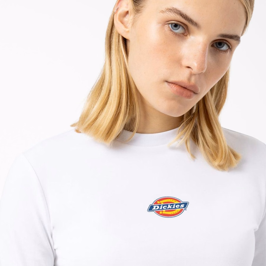 Tricou scurt cu mânecă lungă și logo Maple Valley pentru femei
