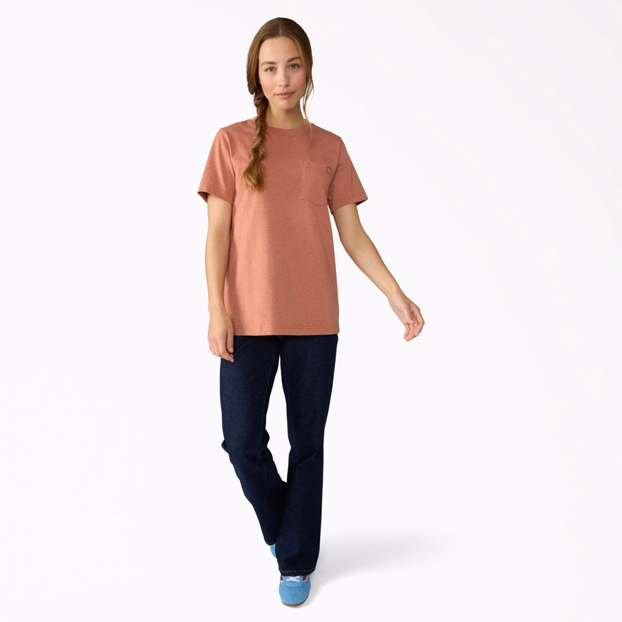 Tricou pentru femei cu mânecă scurtă și buzunar, greutate redusă