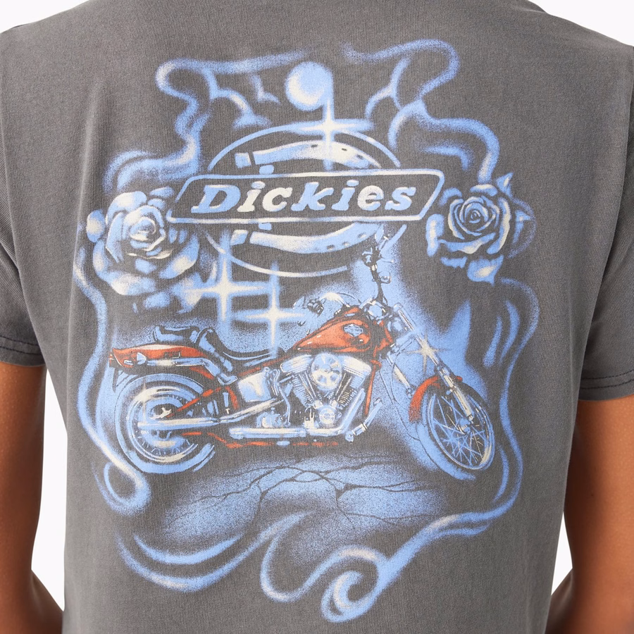 Tricou scurt Dickies x Harley-Davidson pentru femei, model vintage Softail