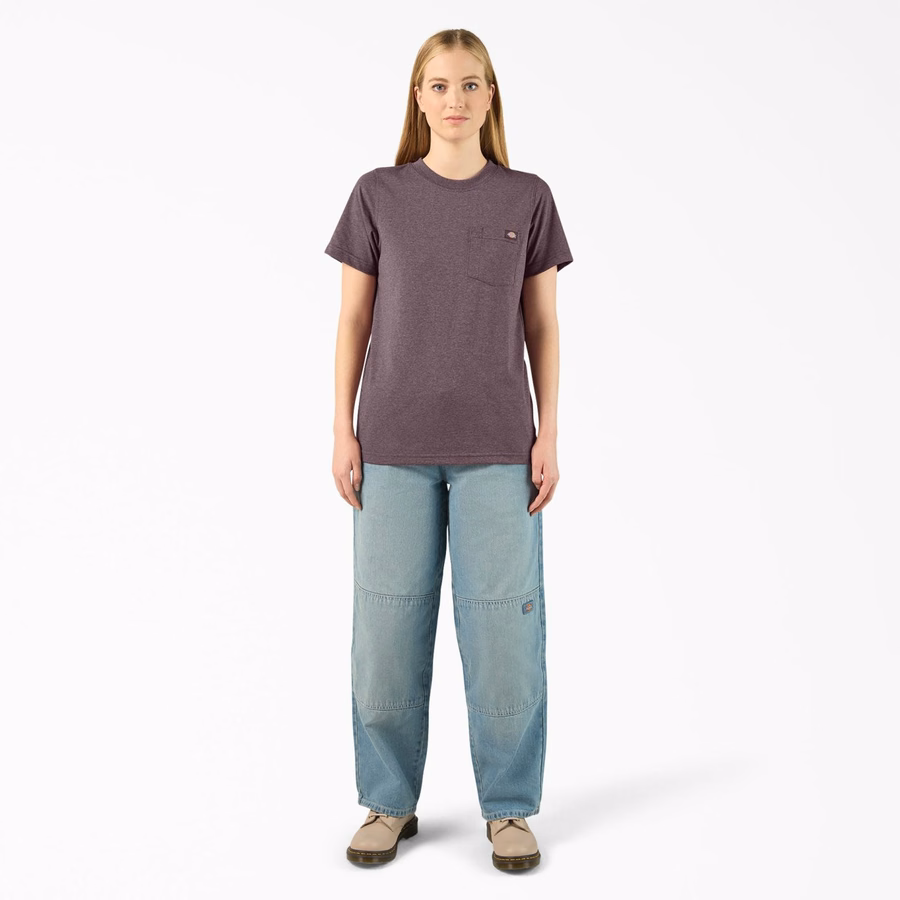 Tricou pentru femei cu mânecă scurtă și buzunar, greutate redusă