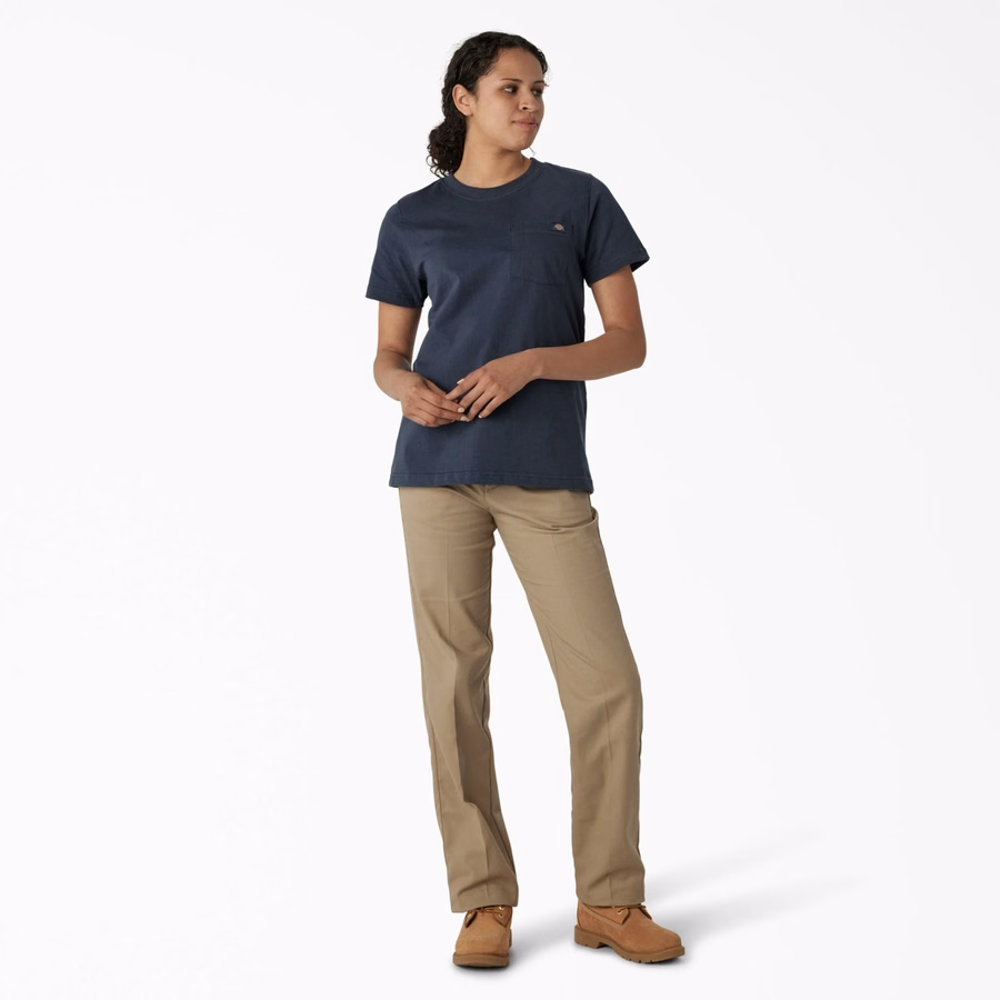 Tricou pentru femei cu mânecă scurtă și buzunar, greutate redusă